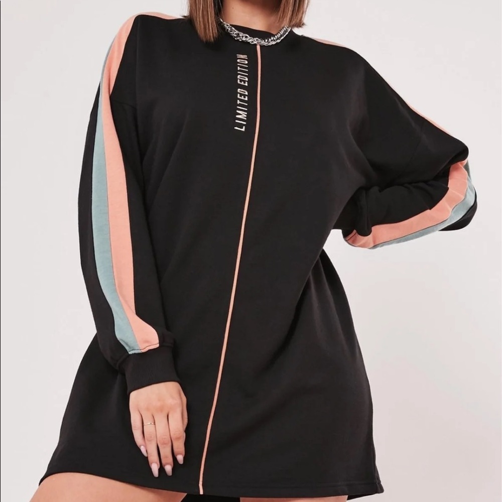 oversized colorblock sweater dress